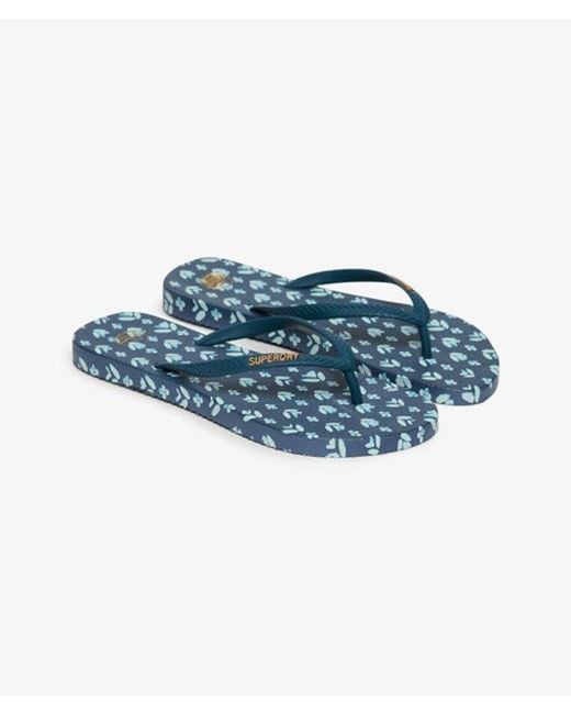 Superdry Blue & Co All Over Print Flip Flops