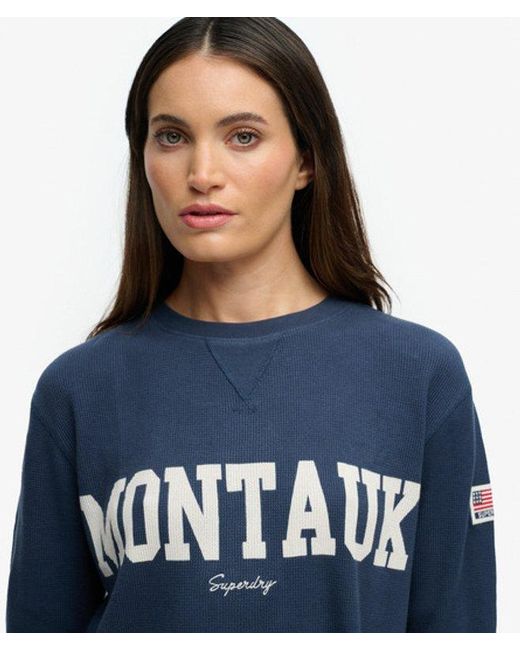 Superdry Blue & Co Athletic Essential Graphic Long Sleeve Top