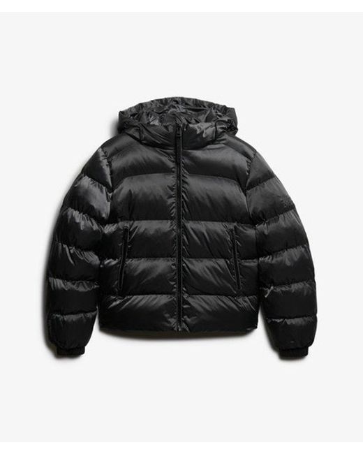 Superdry Black & Co Hooded Luxe Sports Puffer Jacket