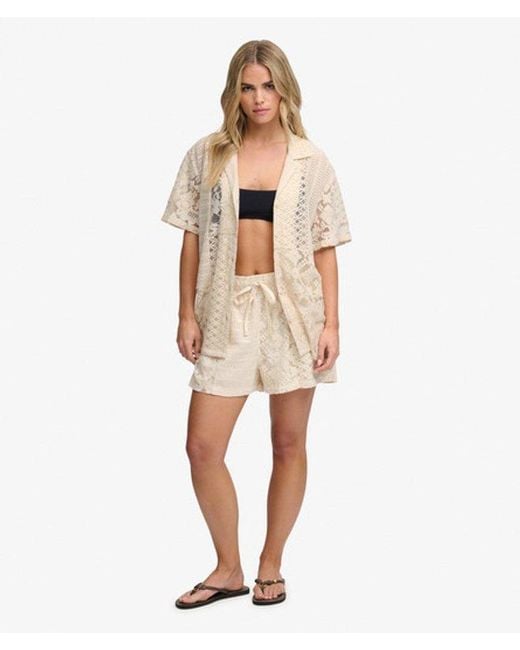 Superdry Natural & Co Lace Patchwork Beach Resort Shirt