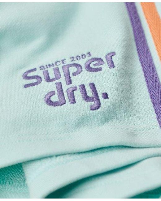 Superdry Blue Rainbow Side Stripe Logo Shorts