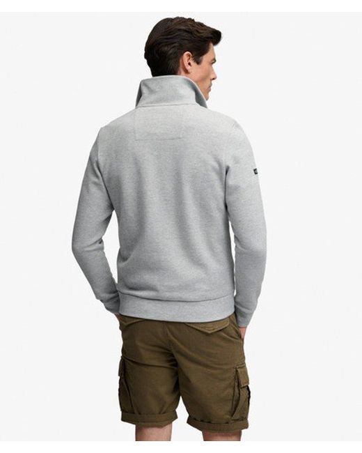 Superdry Gray & Co Essential Pique Half Zip for men