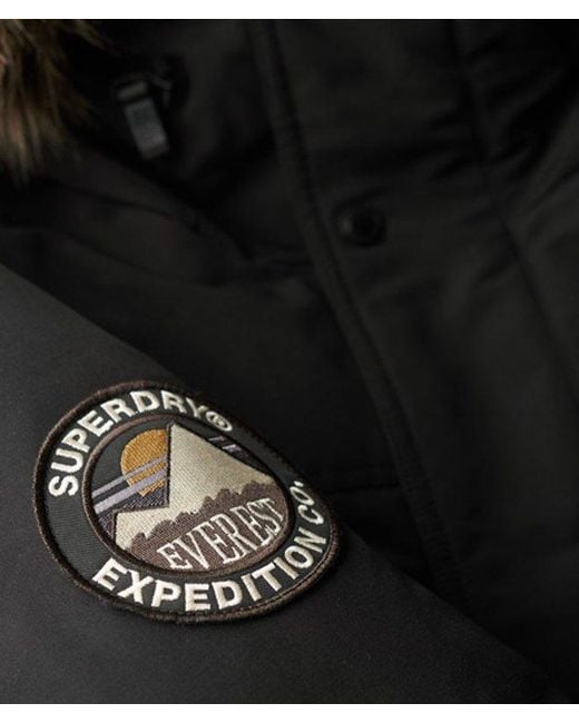 Superdry Black & Co Everest Faux Fur Parka Jacket for men