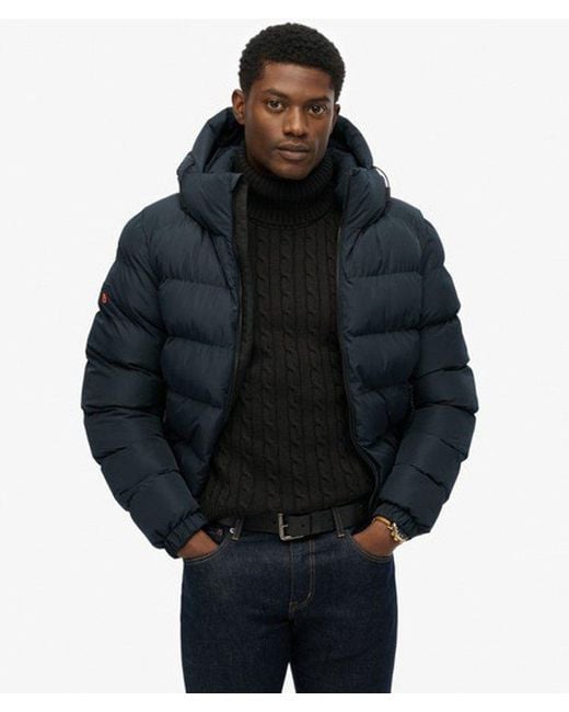 Superdry Sports Pufferjas Met Capuchon in het Black voor heren