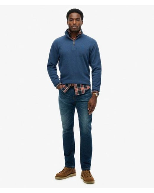 Superdry Blue & Co Ribbed Half Zip Jumper for men