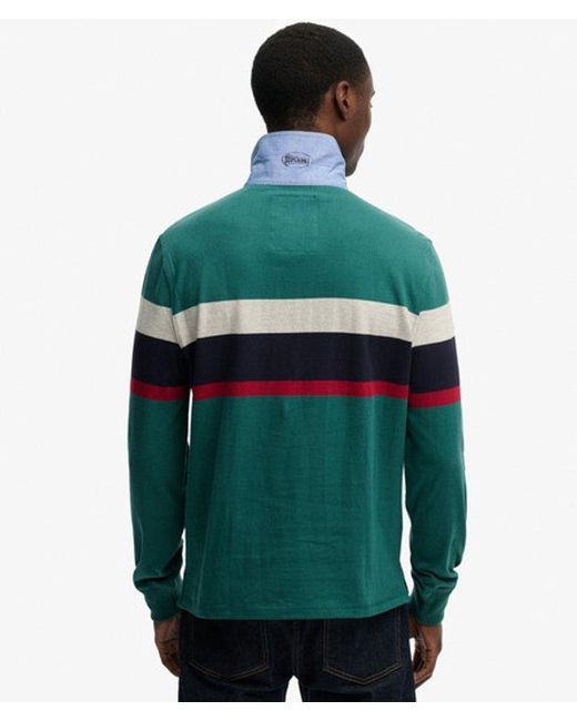 Superdry Green & Co Vintage Chestband Rugby Top for men