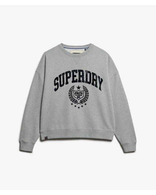Superdry Gray & Co Athletic Relaxed Flock Sweatshirt