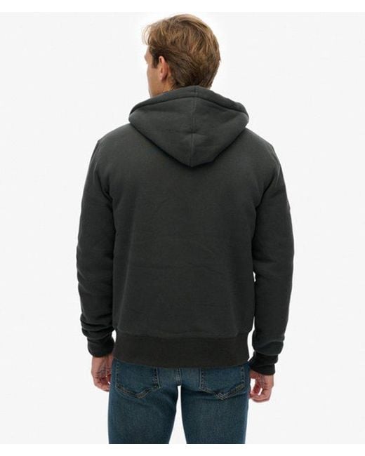 Superdry Hoodie Met Borgvoering En Rits in het Black voor heren