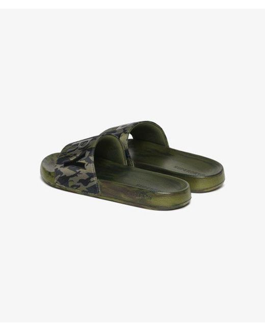 Superdry Green & Co Core Camo Pool Sliders for men