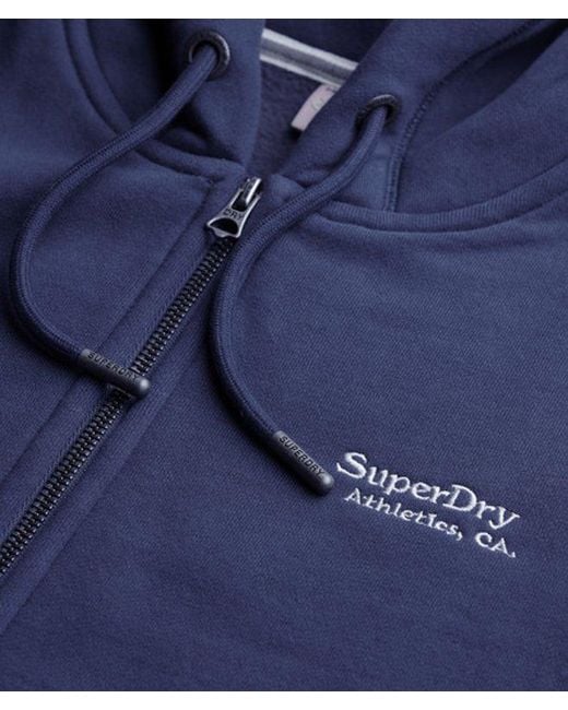 Superdry Blue Athletic Essentials Logo Zip Hoodie