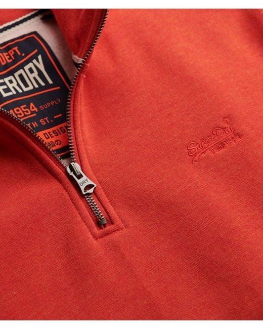 Superdry Red & Co Essential Logo Half Zip for men