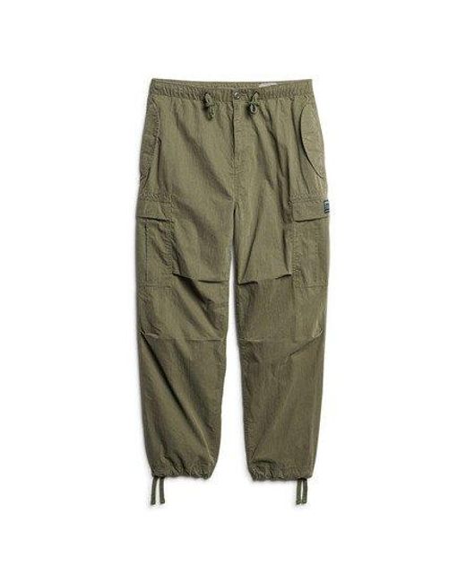Superdry Green Classic Parachute Grip Trousers for men