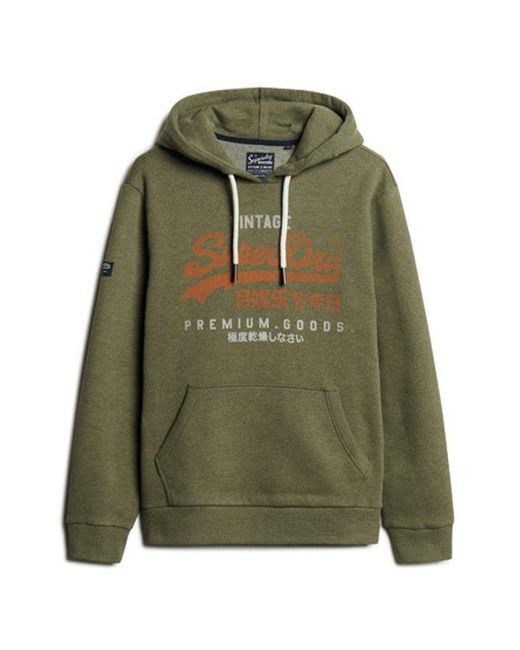 Superdry Green & Co Vintage Logo Premium Goods Graphic Hoodie for men