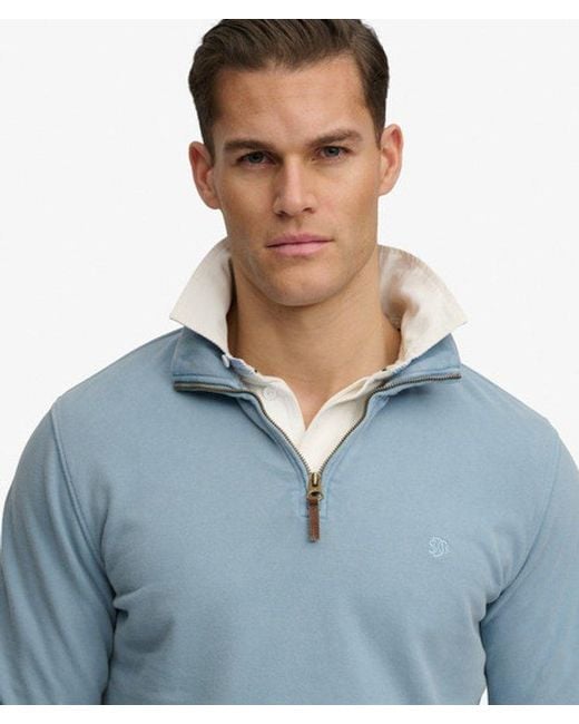 Superdry Blue & Co Classic Essential Half Zip Sweatshirt for men