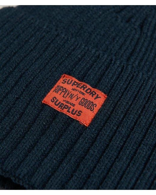 Bonnet en tricot workwear Superdry en coloris Blue