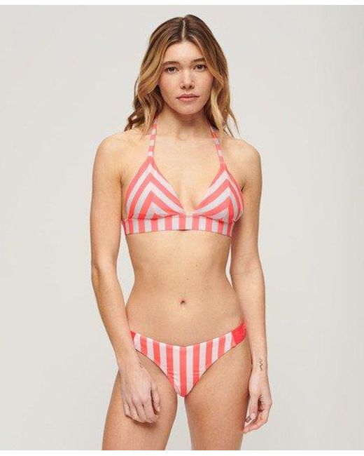 Superdry Pink Stripe Triangle Bikini Top