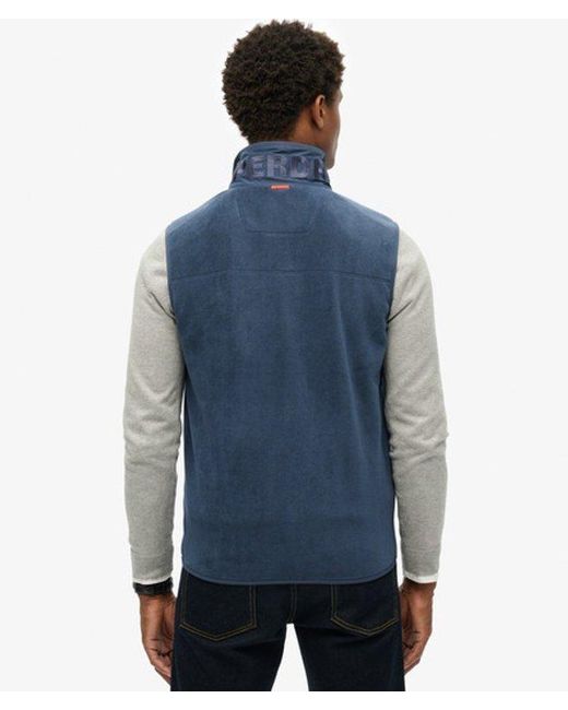 Superdry Blue Active Fleece Gilet for men