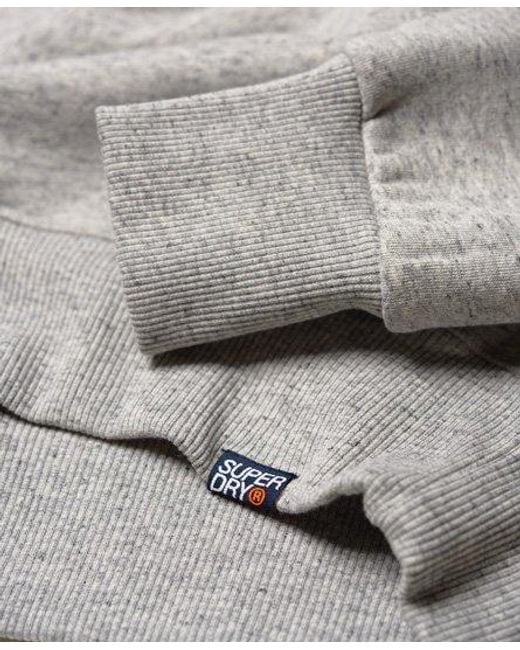 Superdry Gray Retro Stripe Hoodie 3 Pointer/Optic/Street Works Grit for men