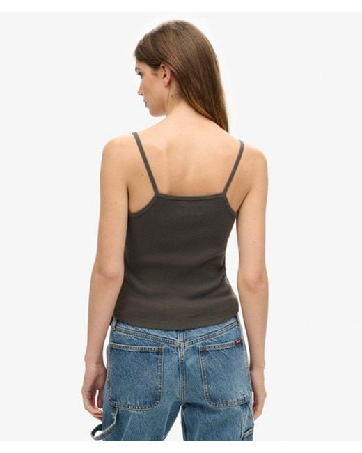 Superdry Blue & Co Retro Rocker Graphic Rib Cami Top