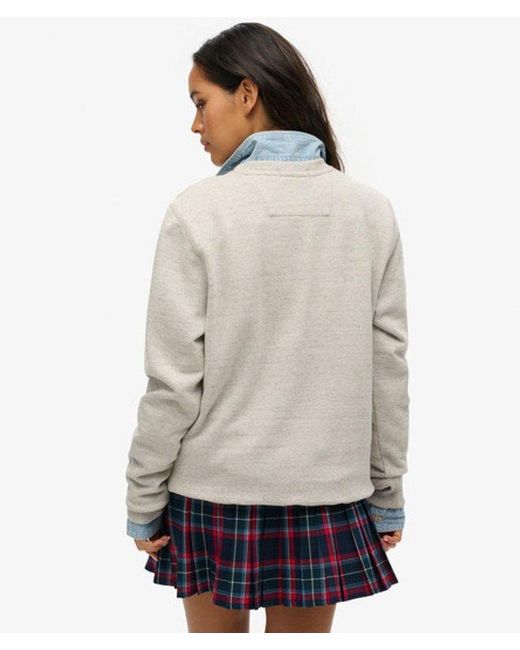 Superdry Gray & Co Classic Oversized Surplus Graphic Crew Sweatshirt