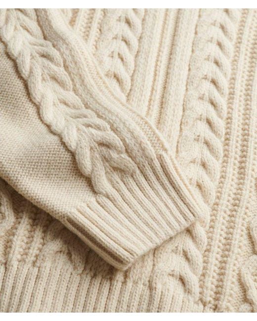 Superdry Brown & Co Jacob Cable Roll Neck Jumper for men