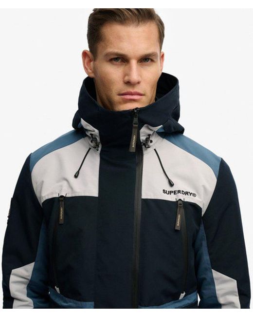 Superdry Blue & Co Hooded Colour Block Windbreaker Jacket for men