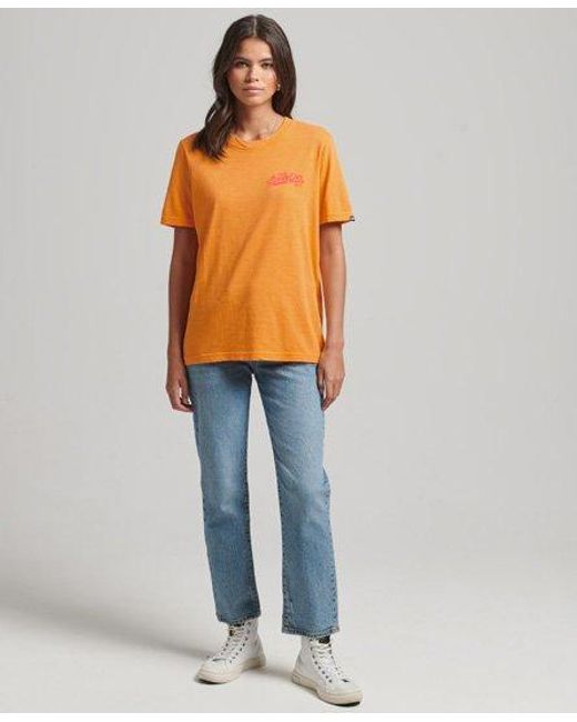Superdry Script Style Neon T-shirt Orange