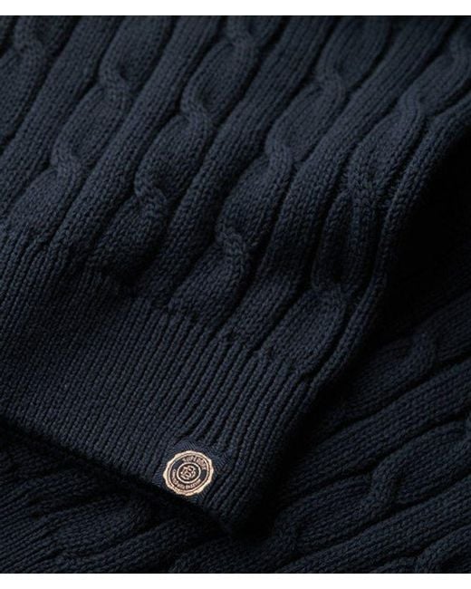 Superdry Blue & Co Ladies Lightweight Cable Knit Oversized V Neck Jumper