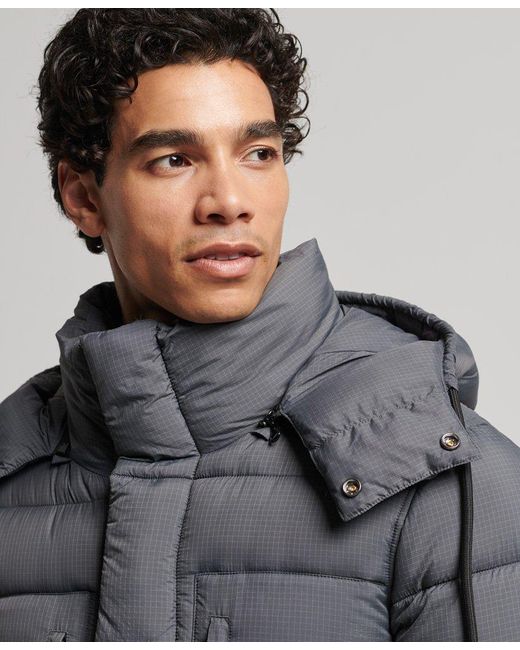 Superdry Ripstop Longline Puffer Jacket Grey in Grey for Men | Lyst UK