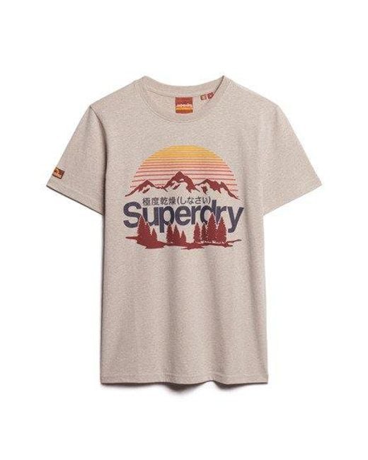 Superdry Great Outdoors T-shirt Met Print in het Natural voor heren