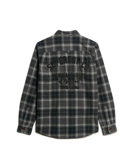 Superdry Gray & Co Classic Check Embroidered Overshirt for men