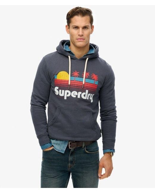 Superdry Blue Great Outdoors Hoodie for men