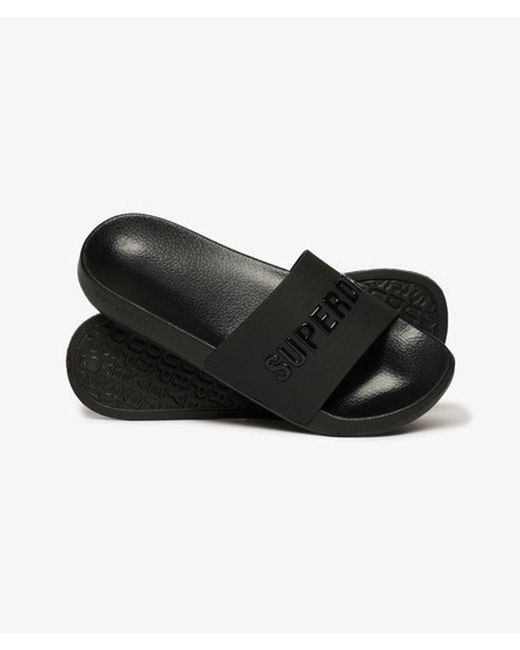 Superdry Black & Co Luxe Logo Pool Sliders