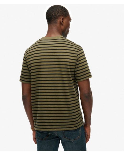 Superdry Green The Merchant Store- Stripe T-Shirt for men