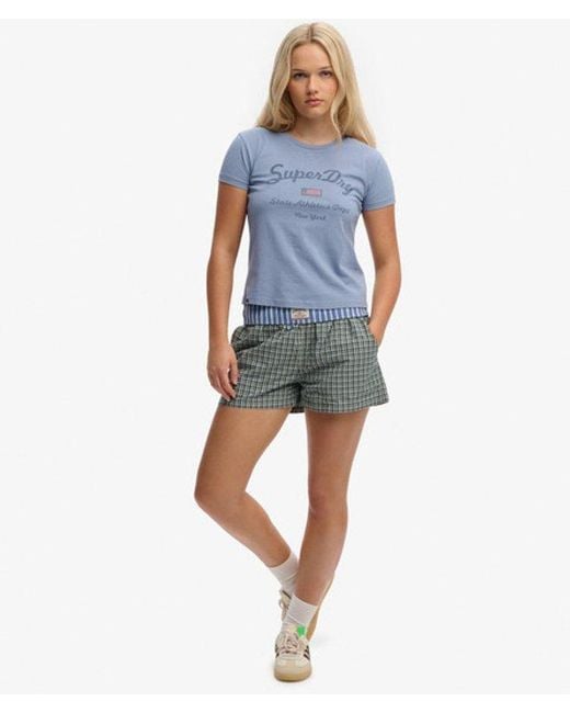 Superdry Blue Athletic Essentials Fitted Graphic T-shirt