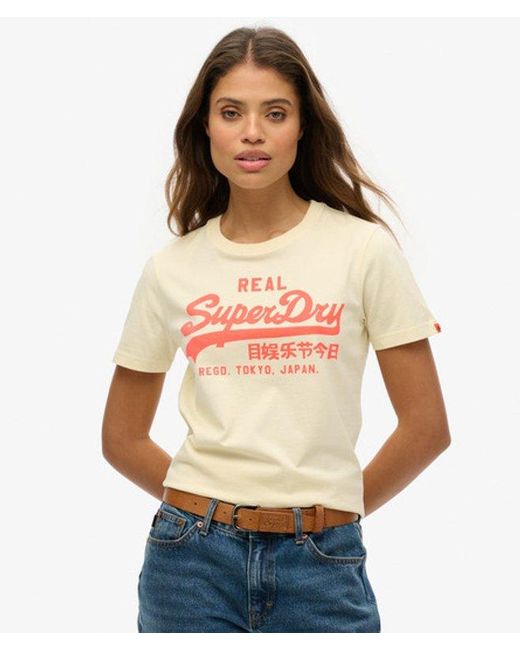 Superdry Natural & Co Vintage Logo Neon Fitted T-shirt