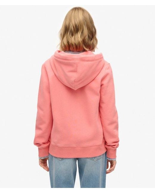 Superdry Essential Logo Hoodie Met Rits in het Red