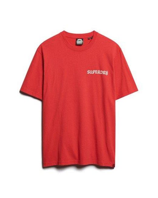 Superdry Tattoo T-shirt Met Losse Pasvorm En Grafische Print in het Red voor heren