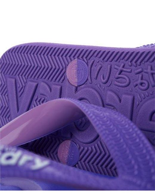 Superdry Purple Faded Flip Flops Fluro
