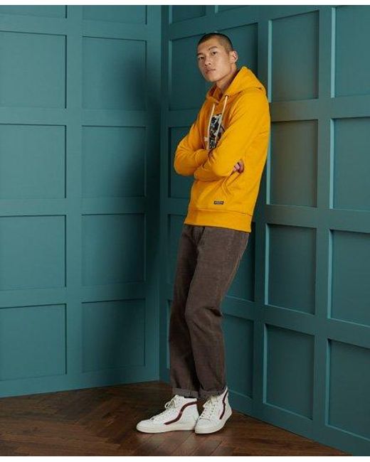 Superdry Yellow Mascot Varsity Overhead Hoodie Upstate for men