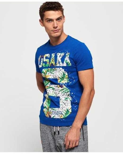 Superdry Osaka Hibiscus Infill T-shirt in Blue for Men - Lyst