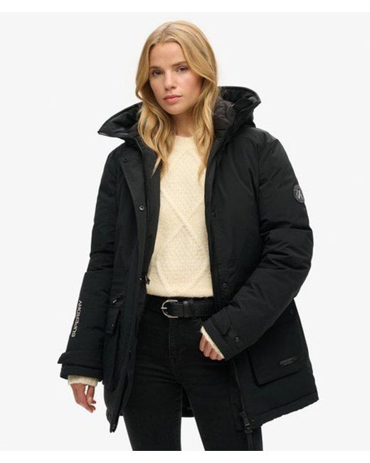 Superdry Black City Padded Parka Coat