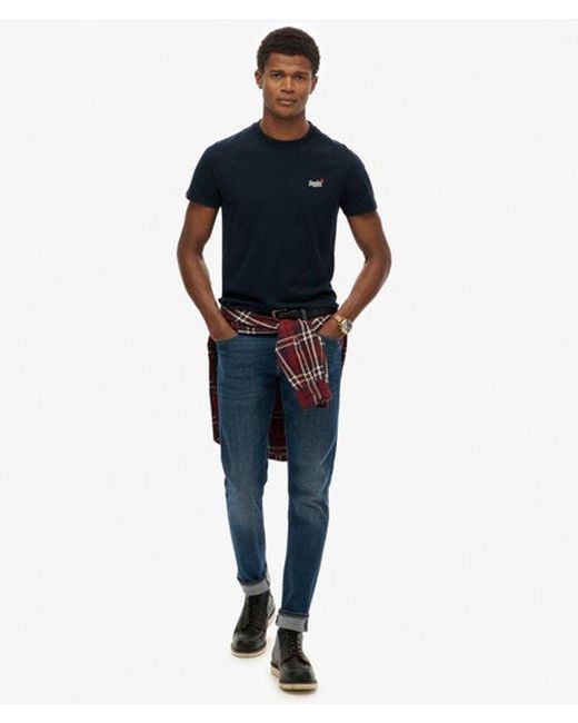 Superdry Blue & Co Essential Contrast Embroidered T-shirt for men