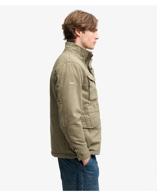 Superdry Brown Military Borg M65 Jacket for men