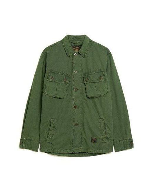 Superdry Green Military Overshirt Jacket for men
