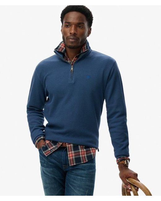 Superdry Blue & Co Ribbed Half Zip Jumper for men