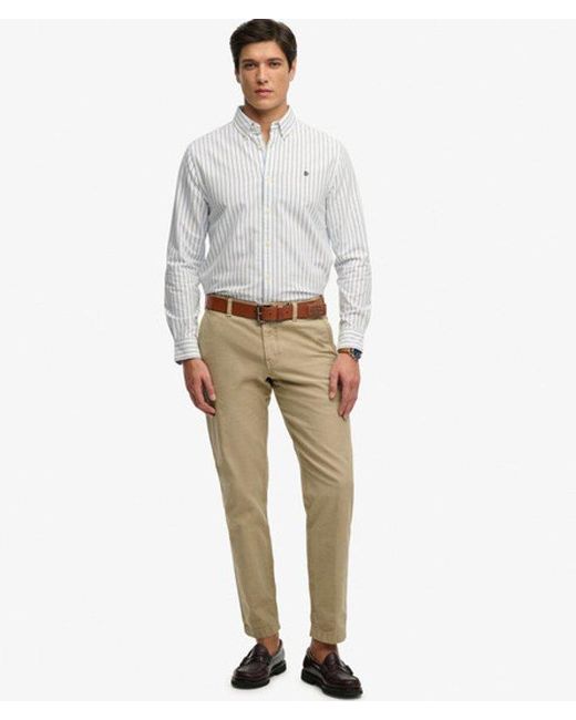 Superdry Gray & Co Preppy Oxford Long Sleeve Shirt for men