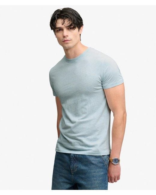 Superdry Blue & Co Logo Embroidered T-shirt for men