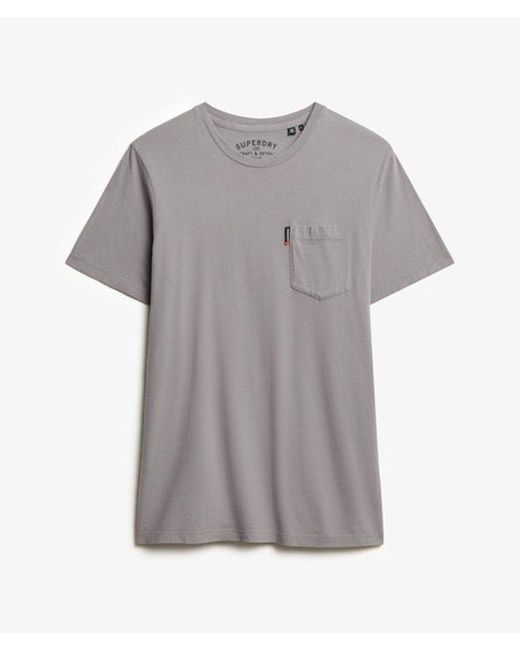 Superdry Gray Classic Essential Pocket T-shirt for men