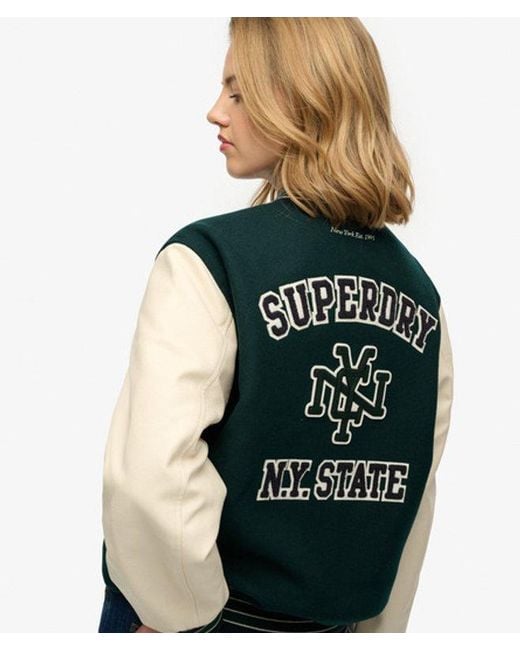 Superdry Green & Co Patched Varsity Bomber Jacket